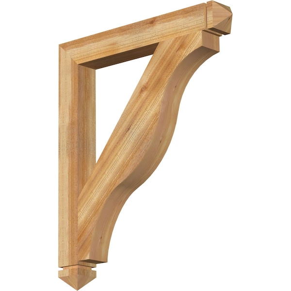 Ekena Millwork Funston Arts & Crafts Rough Sawn Bracket, Western Red Cedar, 4"W x 32"D x 38"H BKT04X32X38FST03RWR - main
